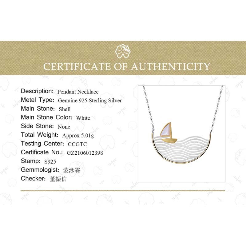 Lotus Spaß Echt 925 Sterling Silber Handgemachte Edlen Schmuck Kreative Gold Segelboot Halskette für Frauen Acessorio Collier