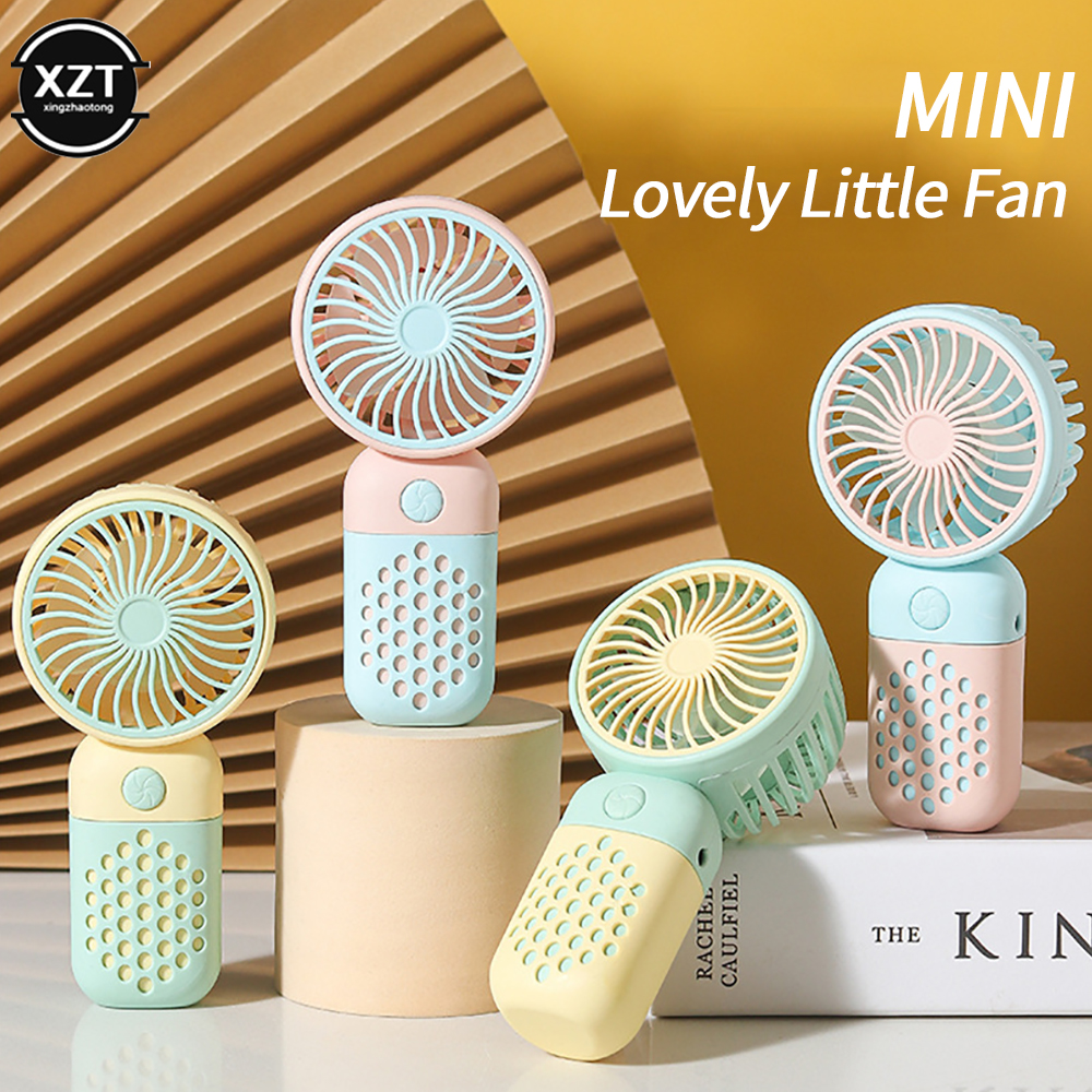 Portable Mini Handheld Fan USB Charging Mute Pocket Fan Strong Winds for Summer Outside Travel Artifact