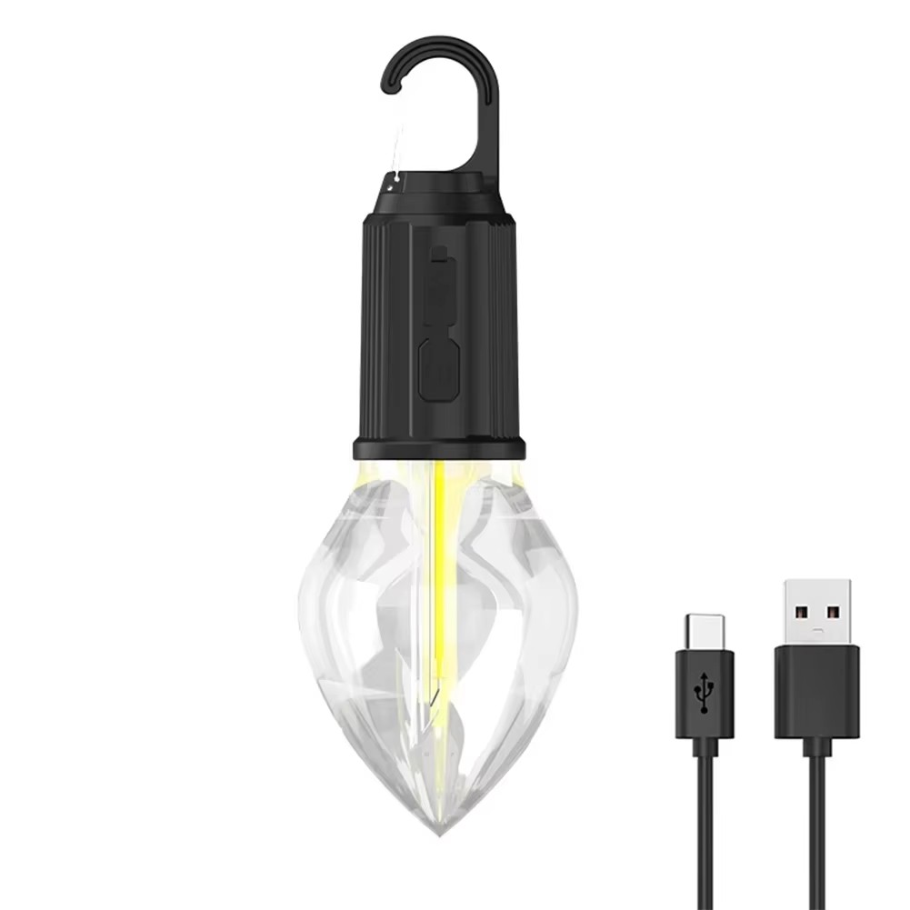 Usb-uppladdningsbara led-campinglampor 2 lägen utomhus vattentäta hängande tältlyktor nödljus för fiske grill: 10w