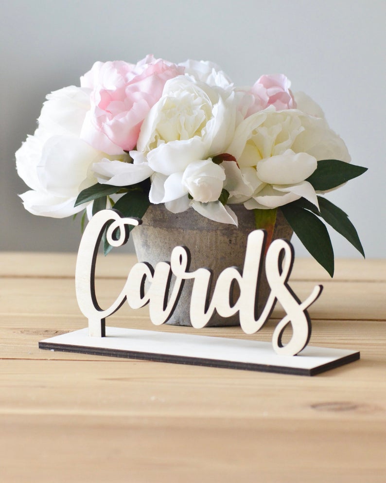 Wooden cards sign -wedding decor-freestanding sign
