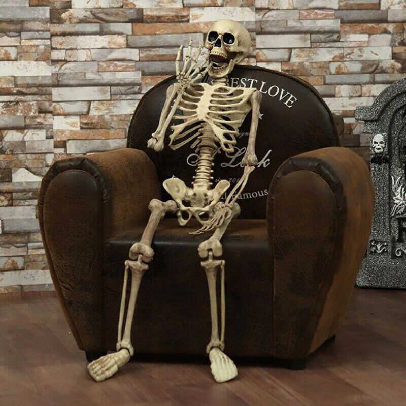 40cm halloween fuldt menneskeligt skelet kranium hjemsøgt hus joke prop dekoration kranium krop hjemsøgt hus joke prop dekoration