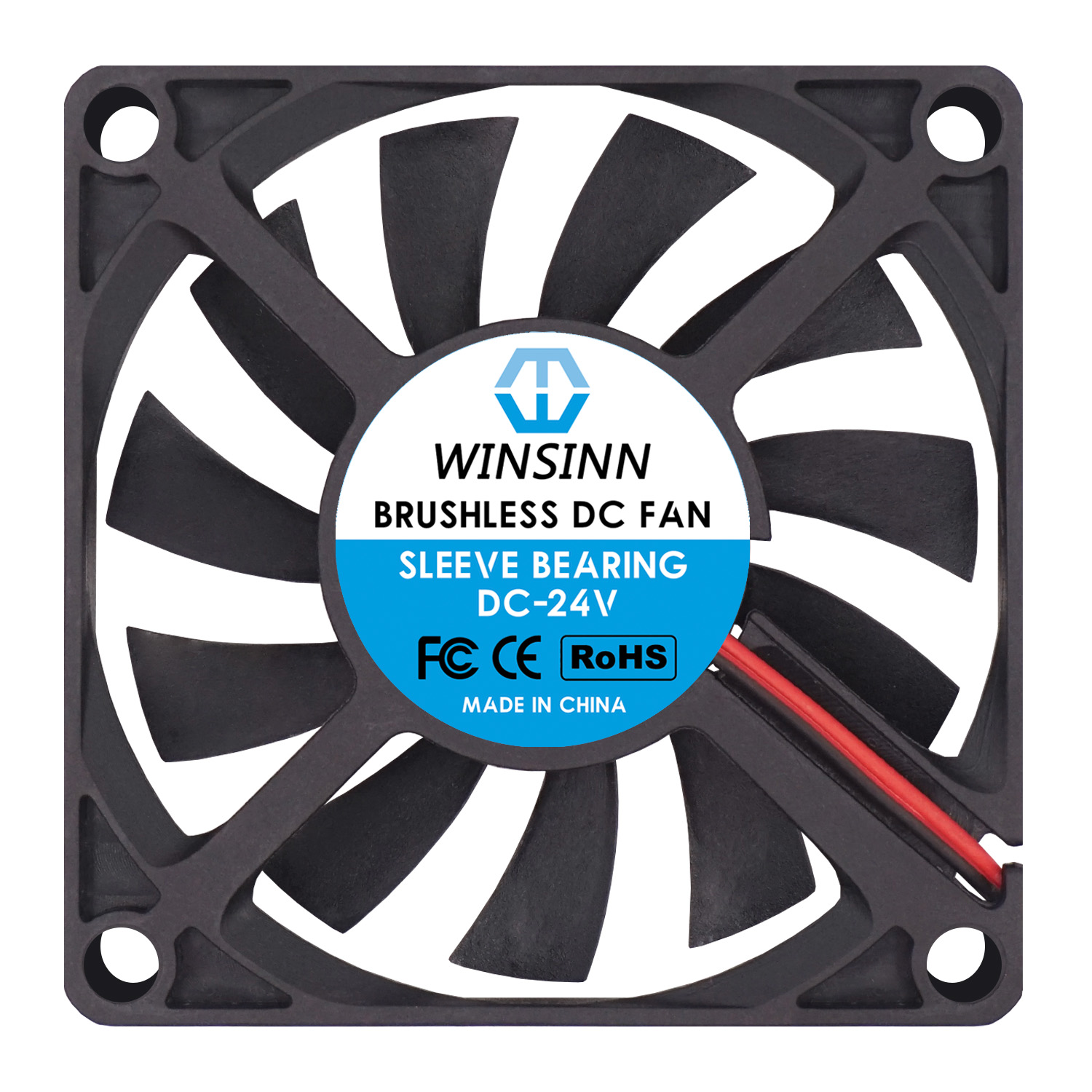 Winsinn 7010 70mm fläkt  dc 5v 12v 24v hylsa / dubbelkullager borstlös kylning 70 x 10mm 2 stift: Blå