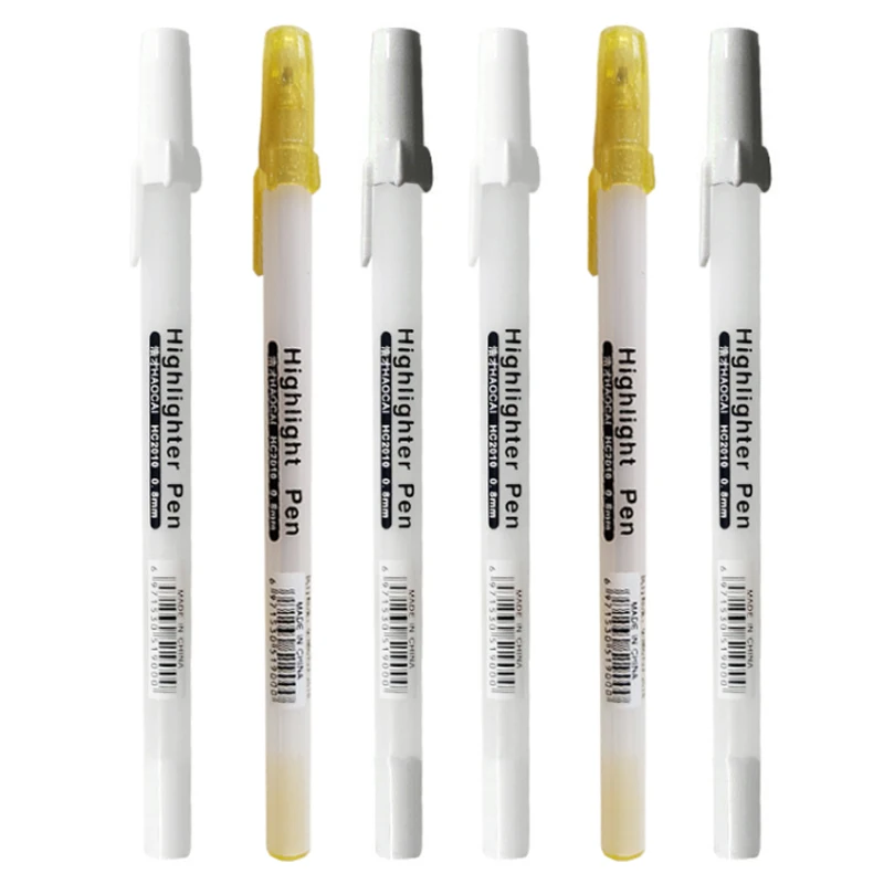 Juego de bolígrafos de Gel blancos, rotulador blanco de punta fina de 0,8mm, varilla de recarga para estudiantes, suministros de dibujo artístico y escritura