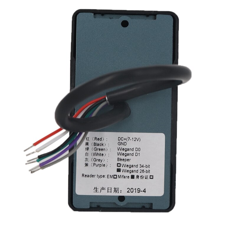 RFID Card Reader 125KHz EM ID - Wiegand 26/34 - LED Indicators - Access Control