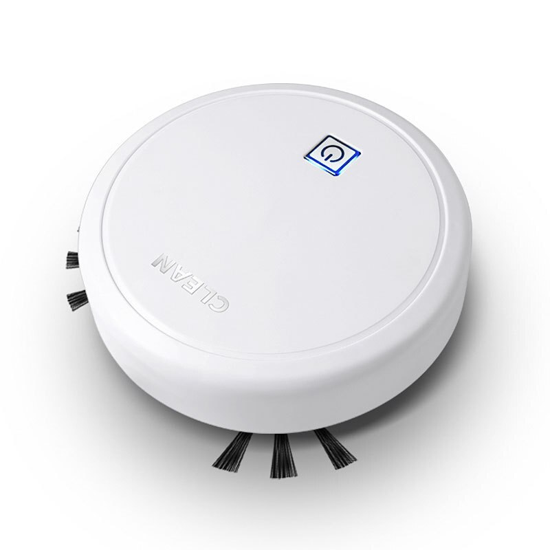 Smart gulv robot støvsuger støvsuger 3 in 1 multifunktionel usb auto rengøring robot suge feje robotter: Hvid med børste