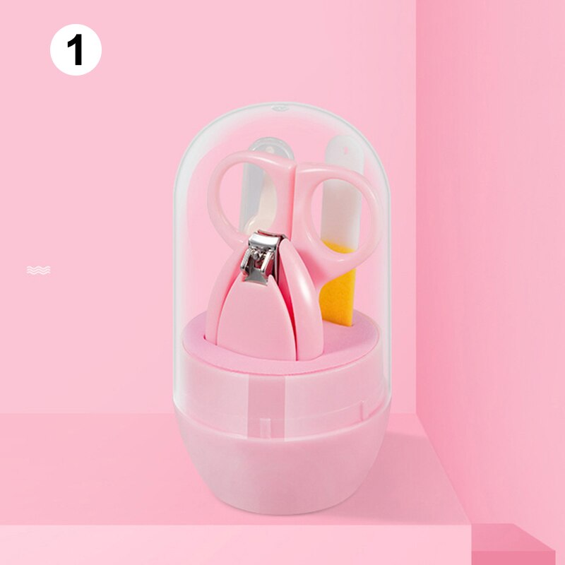 4- i -1 baby nagelvårdsset med sött fodral baby nagelklippare sax nagelfil pincett baby manikyr kit nsv 775: 1th
