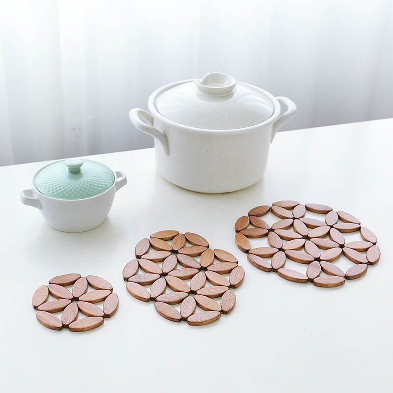 Placemats voor op tafel placemats bureau tafelmatten keukenaccessoires pot beker tegen bloesem bamboe onderzetters isolatiematten