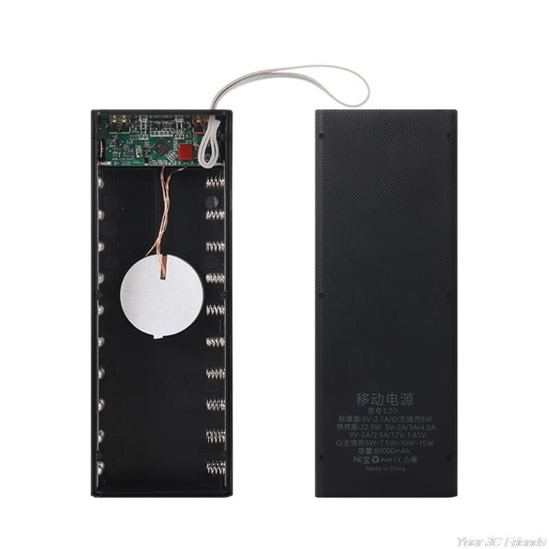 Portable External Box Detachable 22.5W QC3.0 PD LCD DIY 20x18650 Battery Case Power Bank Shell Powerbank O19 21