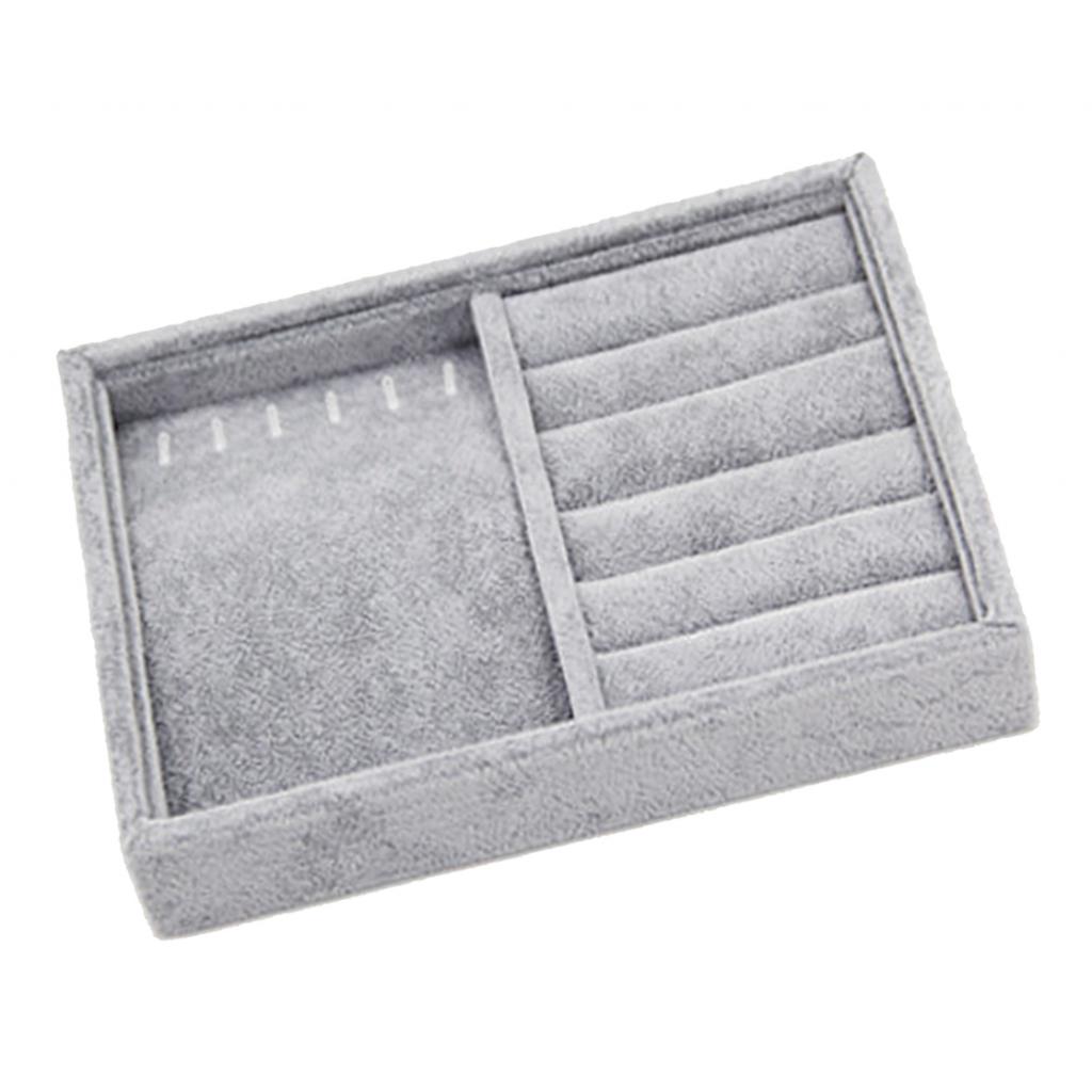 Stackable Velvet Jewelry Tray for Earring Necklace Bracelet Ring Organizer Display Storage Box Jewelry Packaging: Strip