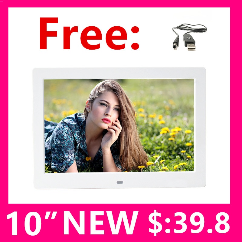 10.1 "HD fotografia cyfrowa obraz w ramie Mult-odtwarzacz multimedialny MP3 MP4 budzik na prezent