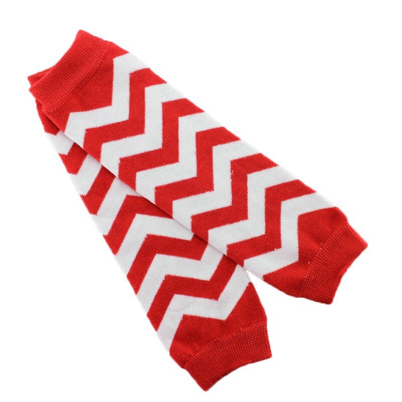 1 Pair Christmas Chevron Zig Zag Cotton Baby Leg Warmers For Girls 11Colors: 3 Red Big Chevron