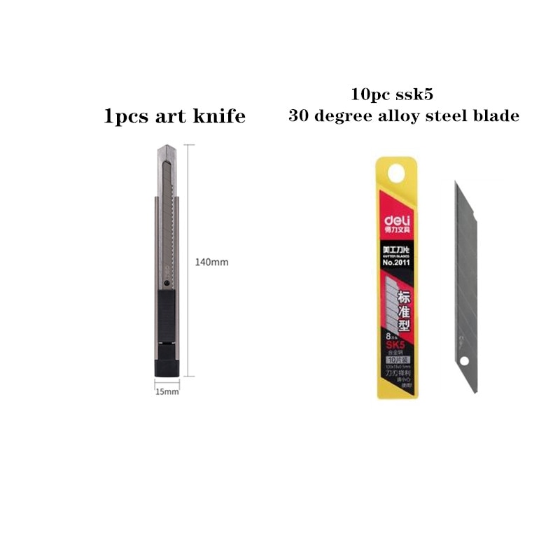 SK5 small art knife and 30 degree angle 45 degree blade school office supplies: Pointed tip