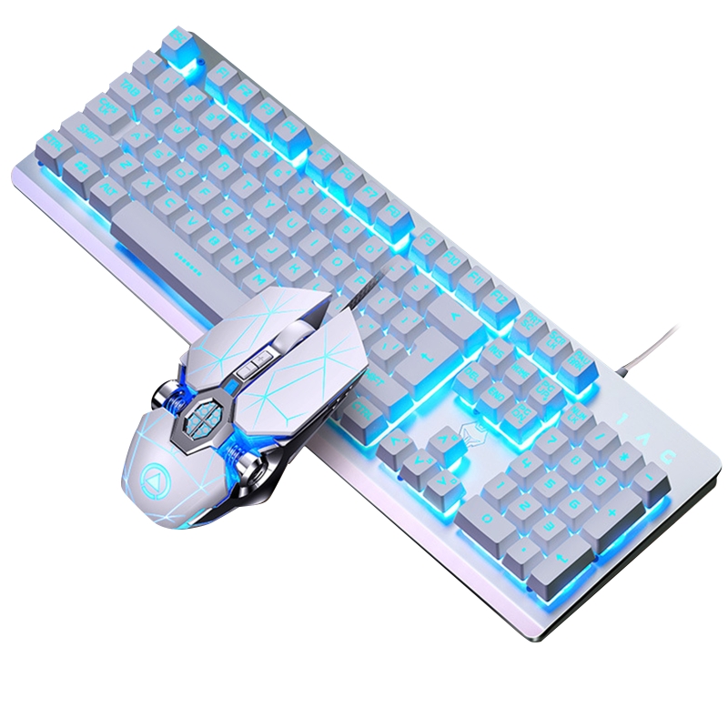 Teclado para juegos de aleación de aluminio RGB de 104 teclas y ratón para juegos RGB,: 3