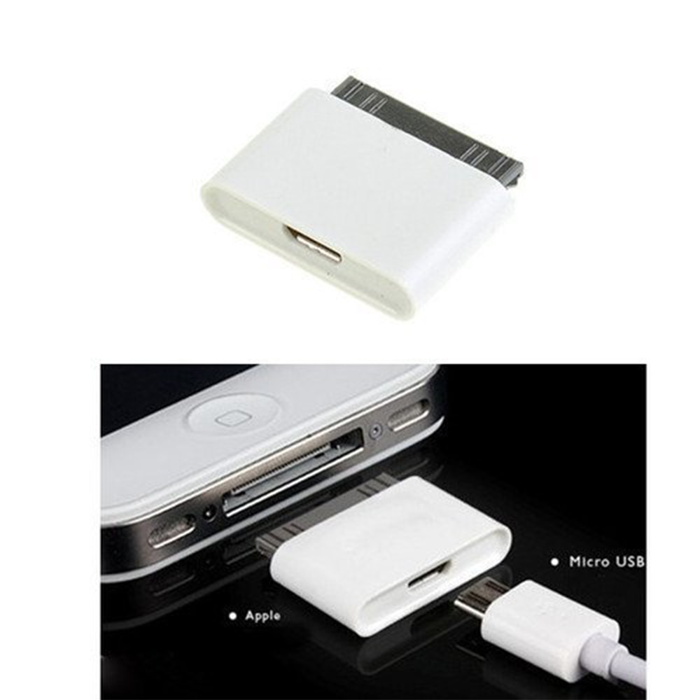 Femelle Micro USB à 30 broches connecteur mâle pour Apple iPhone 4 4S iPhone4S 3gs ipad 1 2 3 ipod câble de charge adaptateur accessoires