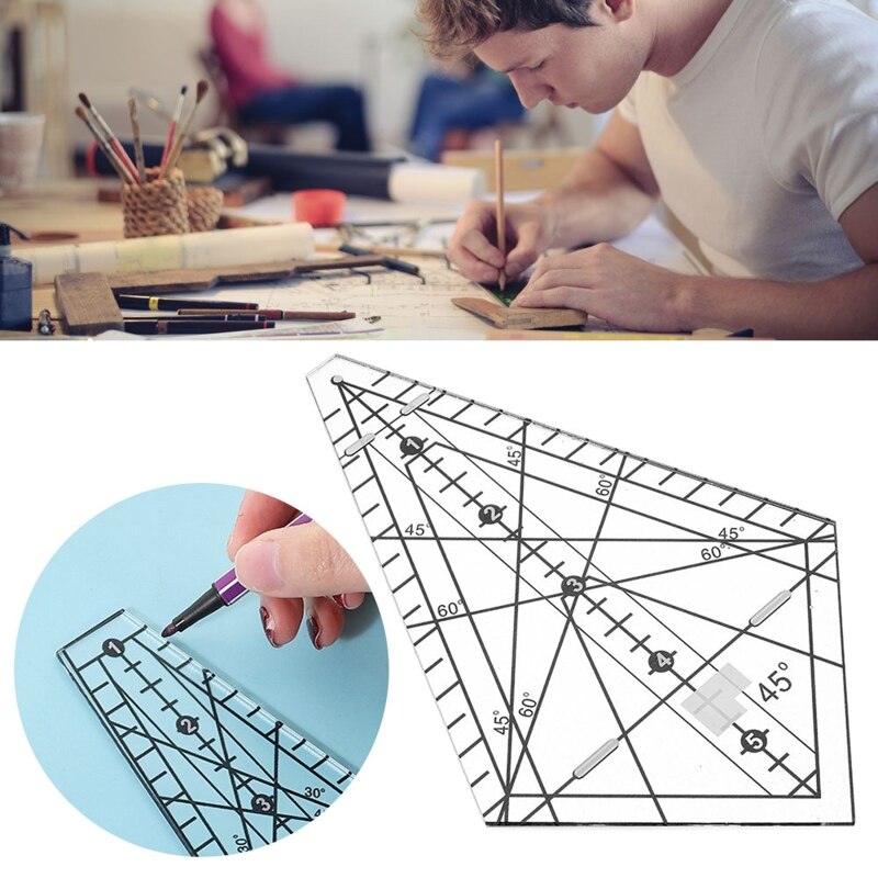 Kompaktowe pikowanie linijki i szablony 22 szablony pikowania 5 ° i 45 ° kreatywne M0XC