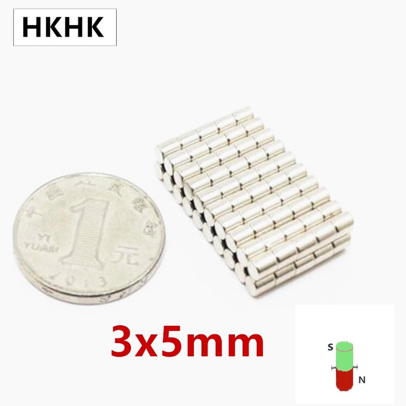 Hkhk 10Pcs-2000Pcs Diameter Magneet 3X5 Mm 3Mm Magneet Encoder 3Mm X 5mm Sterke Magnetische Standaard 3X5 Mm