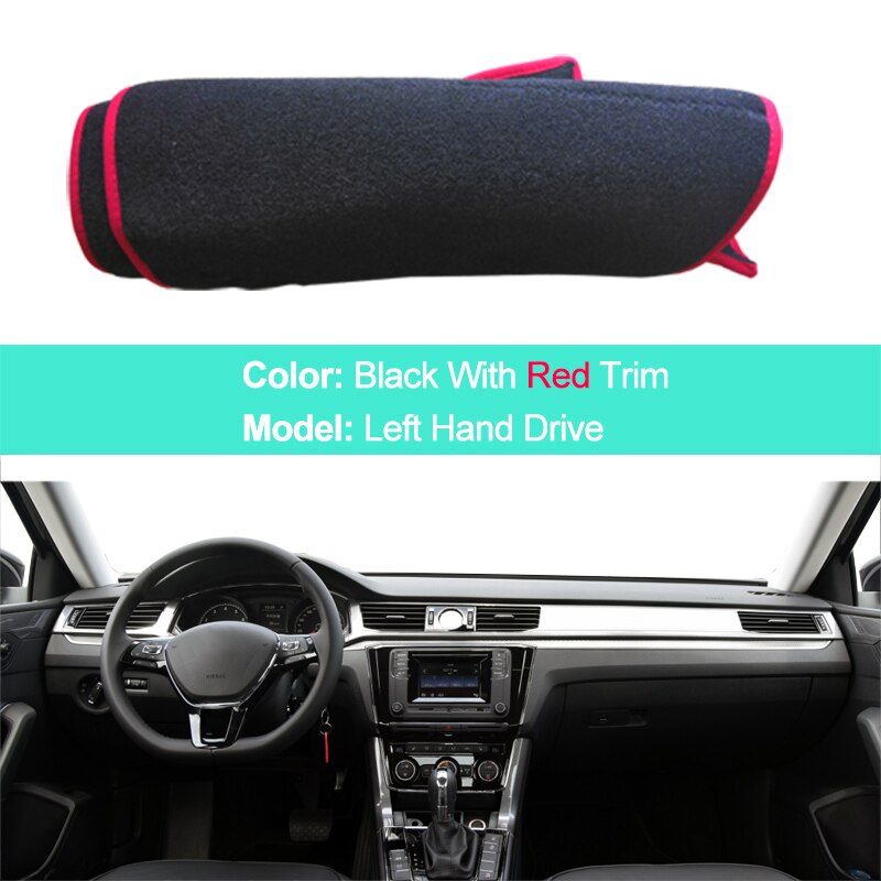 Dla Volkswagen VW PASSAT 2016 2017 2018 2019 2020 B8 nowy 2 warstwa samochodu wnętrze deska rozdzielcza pokrywa mata na deskę rozdzielczą dywan parasol przeciwsłoneczny peleryna Podkładka: LHD czerwony