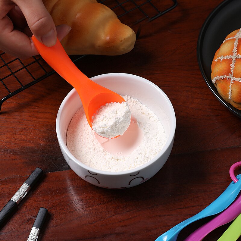 5Pcs/set Lovely Colorful Plastic Measuring Cups Measure Spoon Kitchen Tool Kids Spoons Measuring Set Tools For Baking Coffee Tea