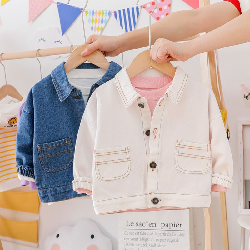 Populaire bébé garçons Denim veste dessin animé dinosaure bébé manteaux automne enfants outwear bébé garçons vêtements enfants vêtements bleu blanc