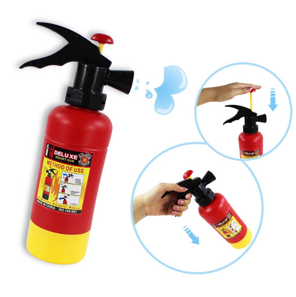 One Piece Practical Plastic Fire Extinguisher Shaped Simulation Squirt Water Guns Toy for Kids Children Summer Funny Toy