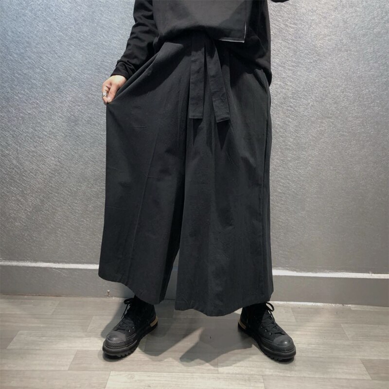 Yamamoto Wind persönlichkeit breite verlieren breite bein hosen herbst dunkel modisch männlich schwarz schlank -Trend culottes männlichen