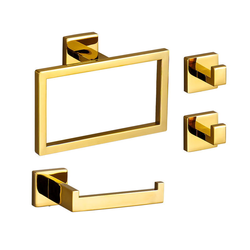 Gepolijste Gouden Badkamer Hardware Set Accessoires Haak Handdoek Bar Toiletpapier Houder Handdoek Ring Badhanddoek Houder Badkamer Set: Black