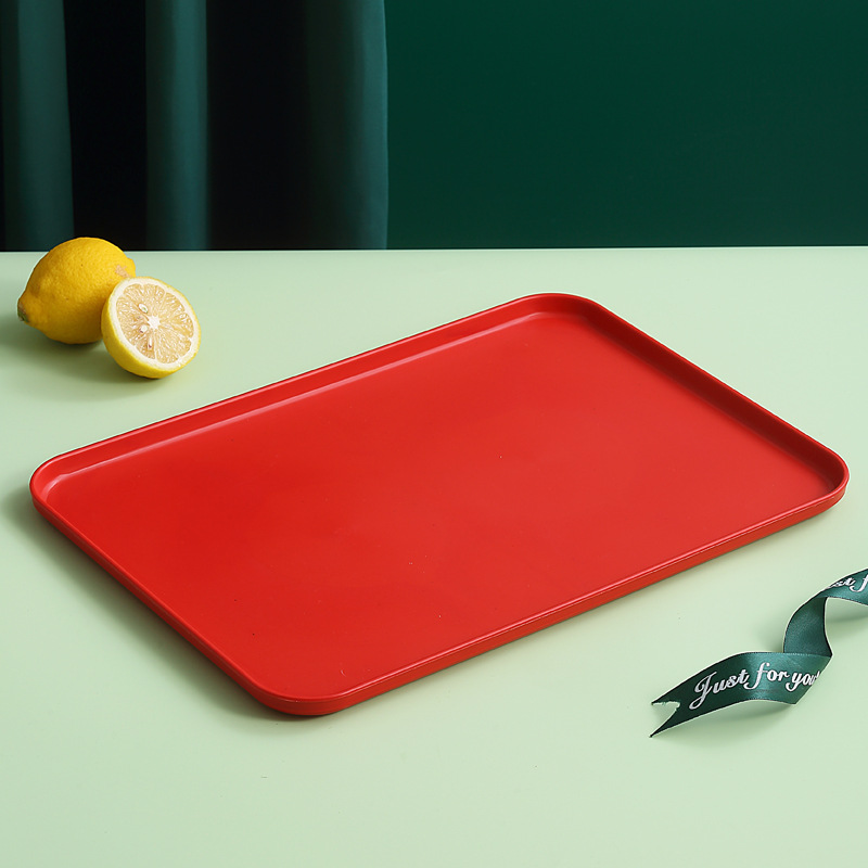 Plastic Tray Rectangular Tray Wheat Straw Eco-friendly Bread Pan Plastic Storage Tray Cup Food Kitchen Organizer Supplies