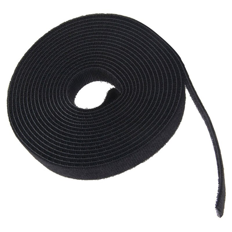 Utility Nylon Double-sided Black Hook & Loop Fastening Tape Strip Cable Tie Roll