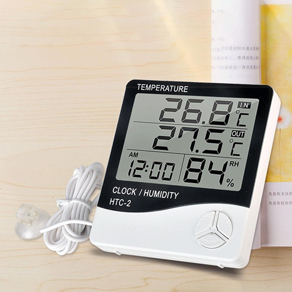 HTC-2 Digital Thermometer Hygrometer Electronic Temperature Humidity Meter Household ABS Hygrometer Measurement Gauge