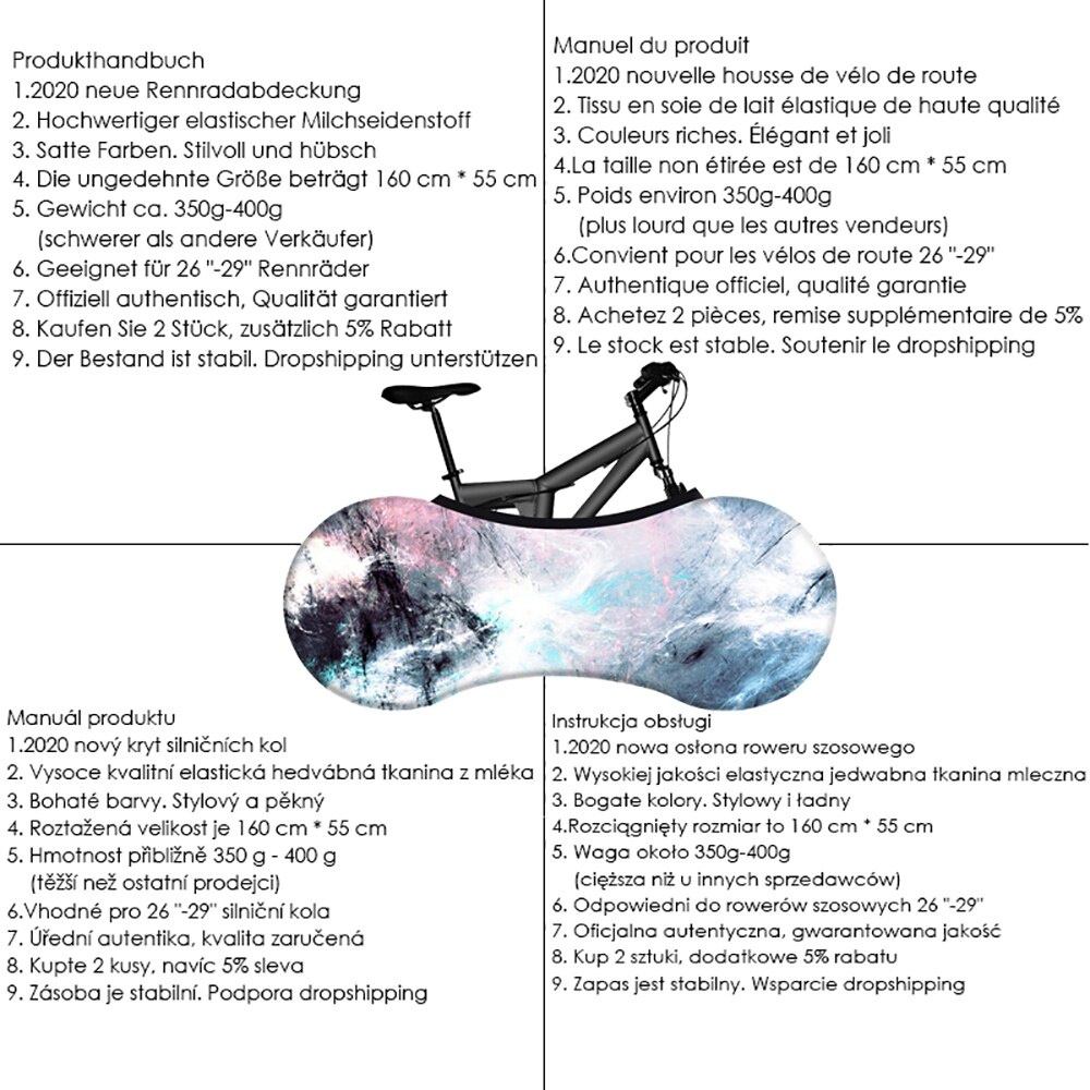 26"-28" Road Bike Elastic Dust Cover Stretchable Fabric Road Bike Cover Tire Dust Cover