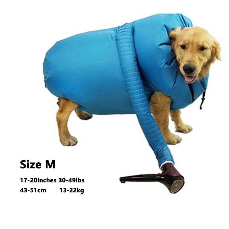 Dog Dryer Puff and Fluff Cheap Grooming Dryer Pet Hair Dryer Blower Summer French Bulldog Chihuahua Cat Ropa Perro Pug Hond Dog: Blue M