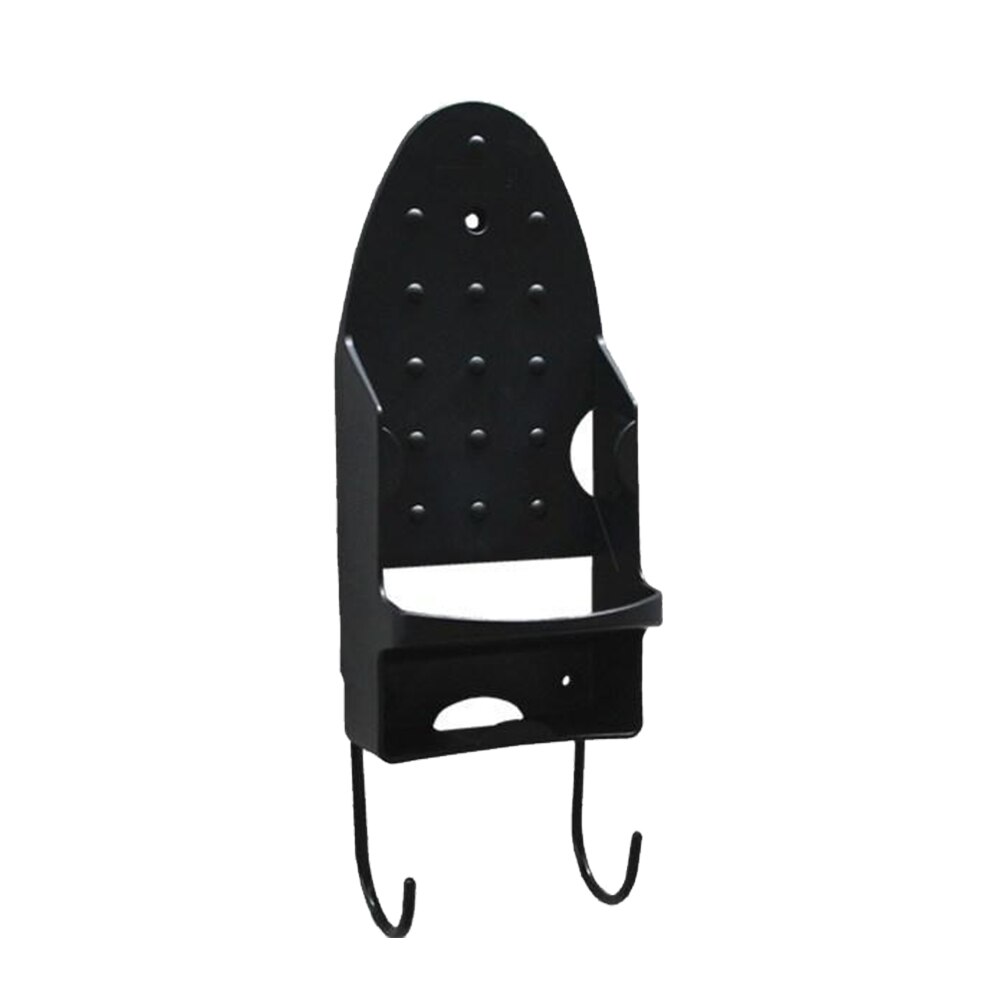 Heat Resistant Ironing Board Holder Hanger Cupboard Door Wall Mount Storage Rack Hotel iron rack Ironing Board Storage holder: Black