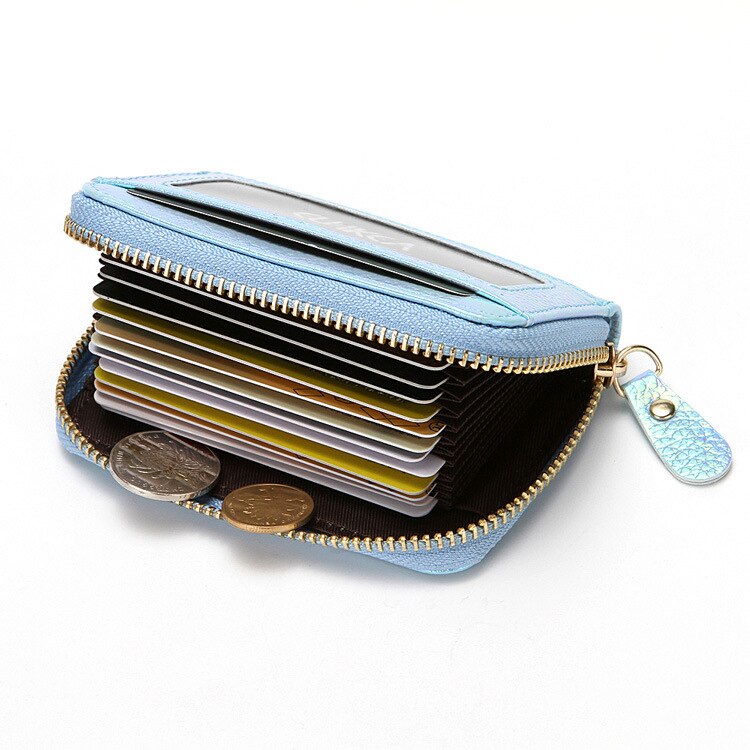 Novelty Rainbow Rfid Protection Mini Wallet Women For Credit Cards Business Card Holders Brand Ladies Card Case