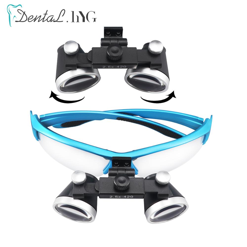 Lupa Dental 2.5X/3.5X, lupa Binocular para la cabeza, lupa ultraligera ajustable para dentista, gafas quirúrgicas, azul