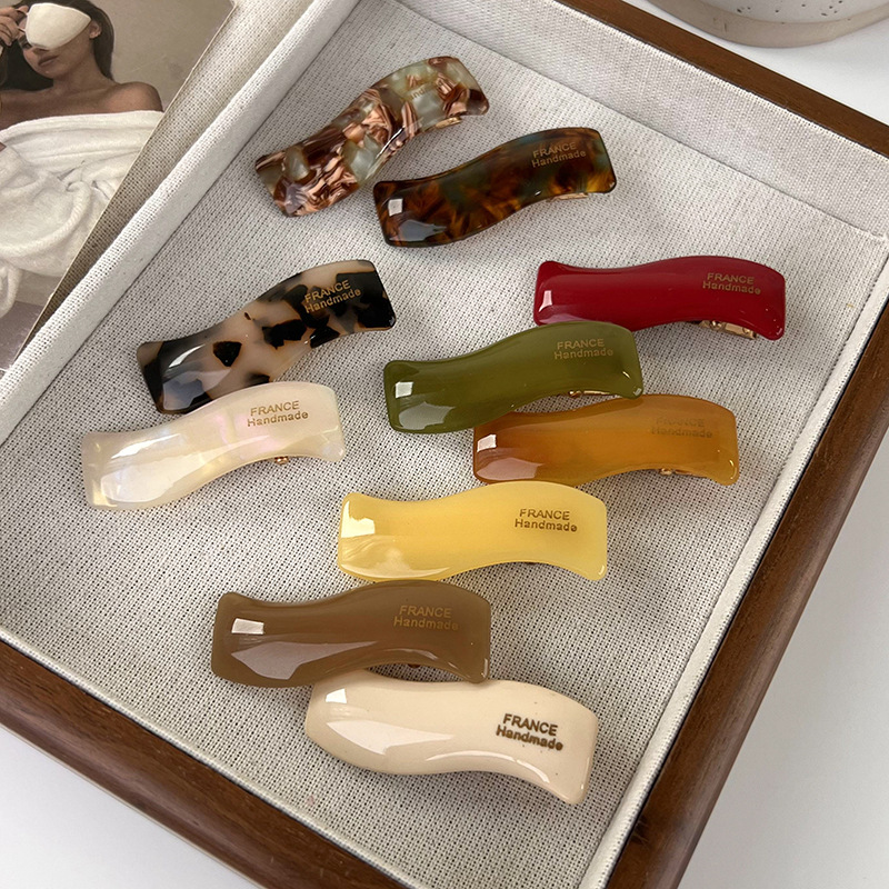 Retro Eenvoudige Golvende Acetaat Vorm Haarspeldjes Vrouw Meisjes Zoete Prachtige Haarspelden Kleurrijke Haarspeldjes Mode Haaraccessoires Nieuw