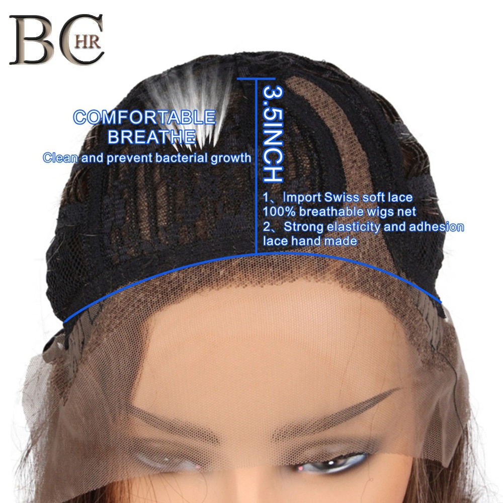 Bchr Ombre Bruin Blond Synthetische Lace Front Pruiken Met Natuurlijke Haarlijn Body Wave Pruik Voor Zwarte Vrouwen Hittebestendige Vezel