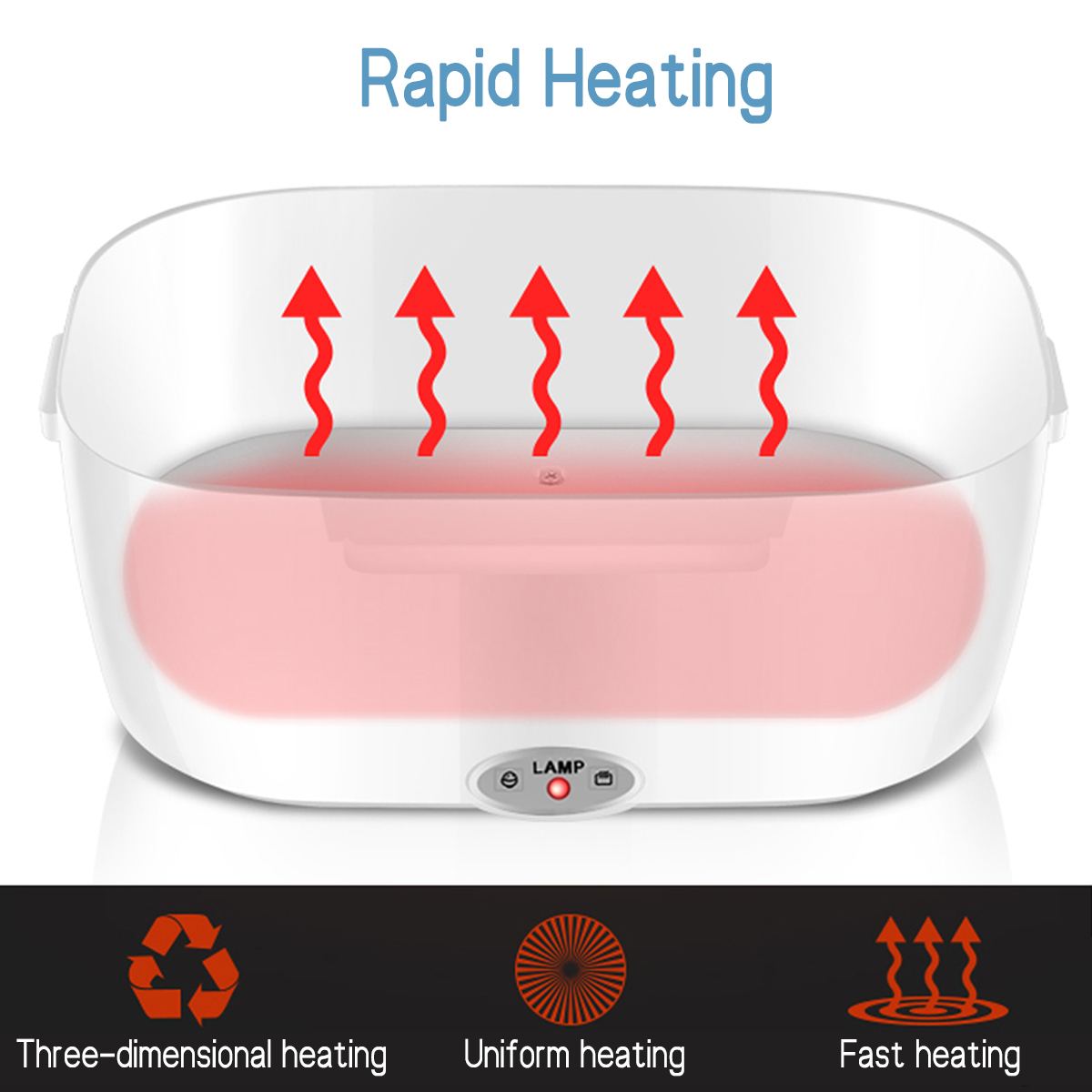 Portable Electric Heating Lunch Box Stainless Steel Home Food Warmer Container Bento Storage Heated For Kids Dinnerware EU Plug