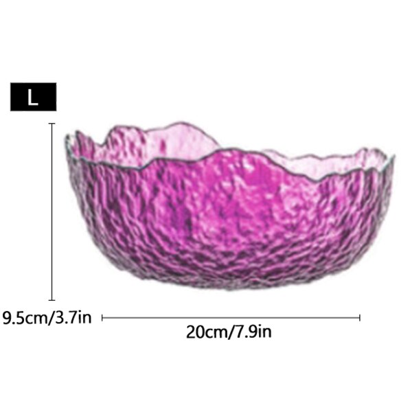 Glass Salad Bowl Tableware Fruit Vegetables Bowl Irregular Shape Phnom Penh Glass Bowl Kitchen Dinnerware: 15