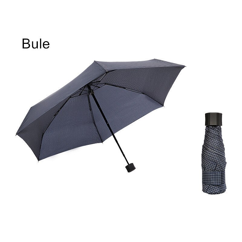 DMBRELLA Small Portable umbrella Men Mini Pocket 5 folding Umbrellas Rain Women Waterproof Travel Parasol Windproof Parasol: Bule
