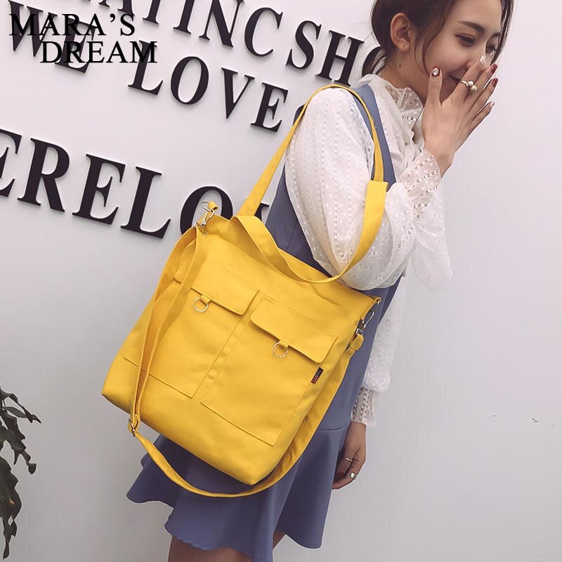 Zachte canvas tas met grote capaciteit, damesboodschappentas, casual hasp damestas met één schouder