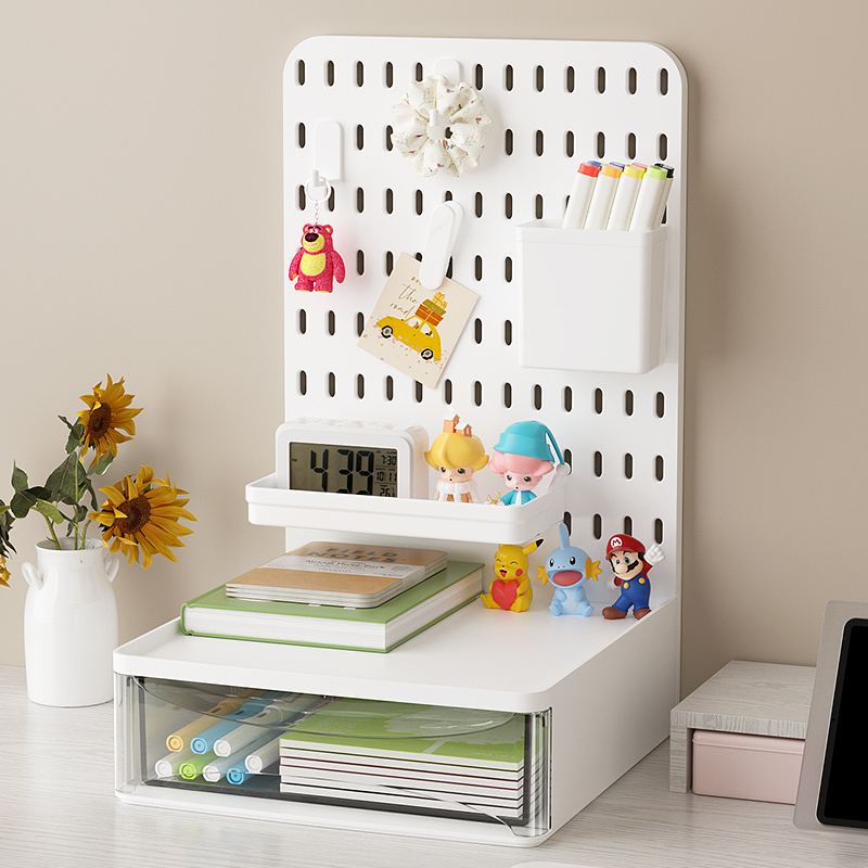 Pegboard Storage Drawer Boxes For Office, Home And Study, Ideal For Stationery Storage. Drawer Boxes Height-adjustable.