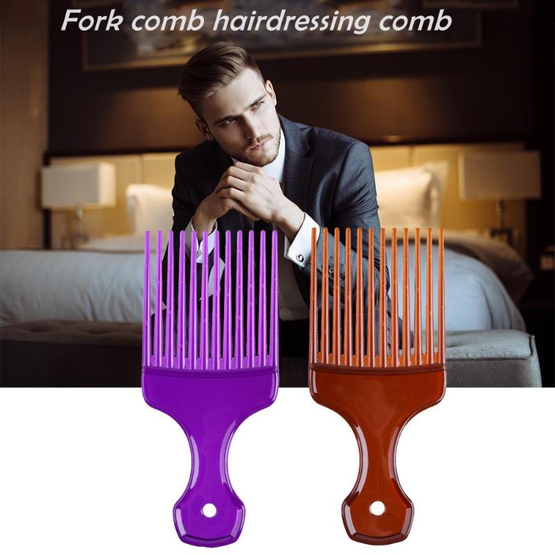 Dientes anchos Afro pelo peine tenedor Unisex estilo de pelo rizado masaje peluquería insertar cepillo de pelo herramienta de estilismo