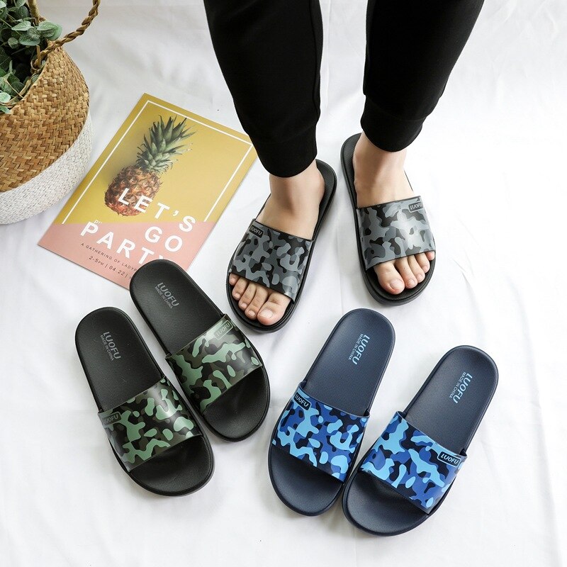 EVA – pantoufles d'été antidérapantes pour hommes, chaussures de Camouflage pour la maison