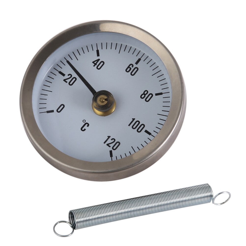 Pipe Spring Clip-on Thermometer Temperature Gauge 63mm 0/120C Thermal Pas PTSP emp Gauge With Spring For Water/Heating*