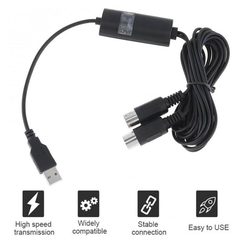 Usb til midi kabel elektrisk piano tromme gitar musikk kompilere grensesnitt adapter kabel omformer støtte mac os og windows