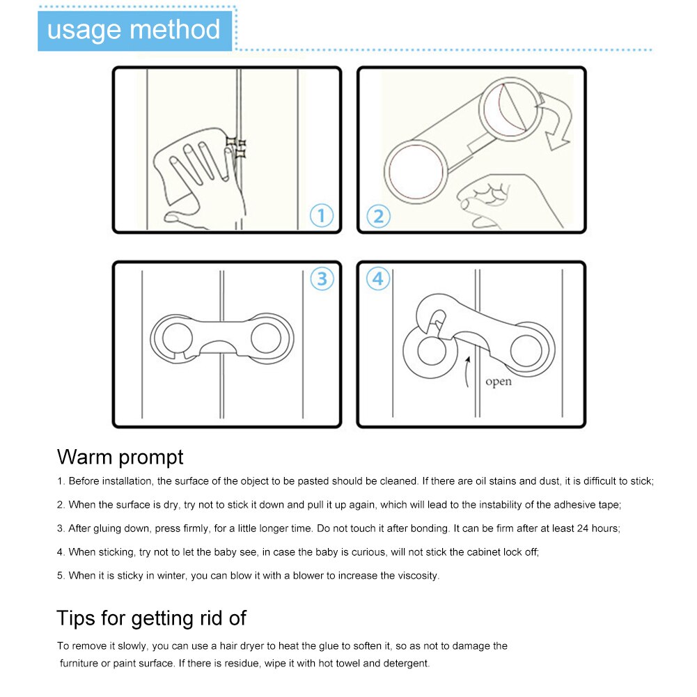 Baby Plastic Safety Lock Kinderen Baby Bescherming Ladeblokkering Comfortabele Kinderen Draagbare Elementen Voor Koelkast