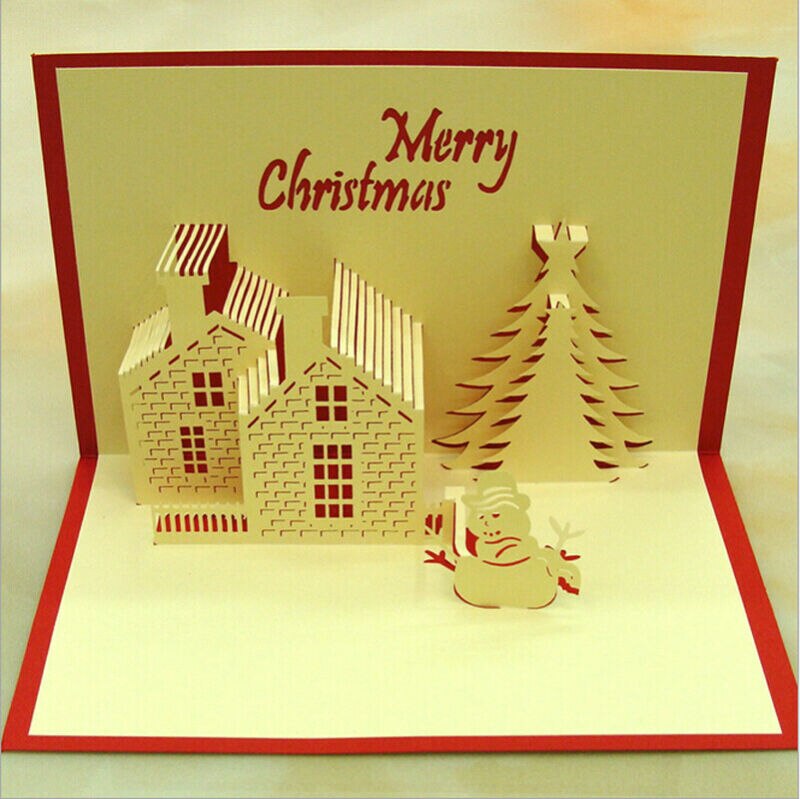 3D Pop Up Sculpture Greeting Cards Christmas Birthday Valentine Invitation Card