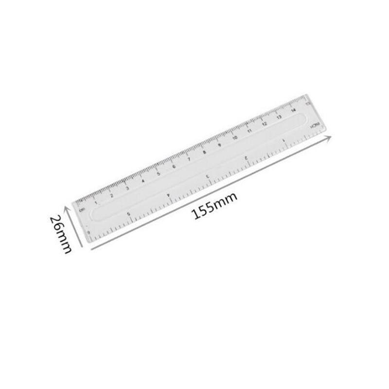 4 stk plast linjaler matematikk geometri linjal sett arkitekter skoletegning rekvisita (gjennomsiktig)