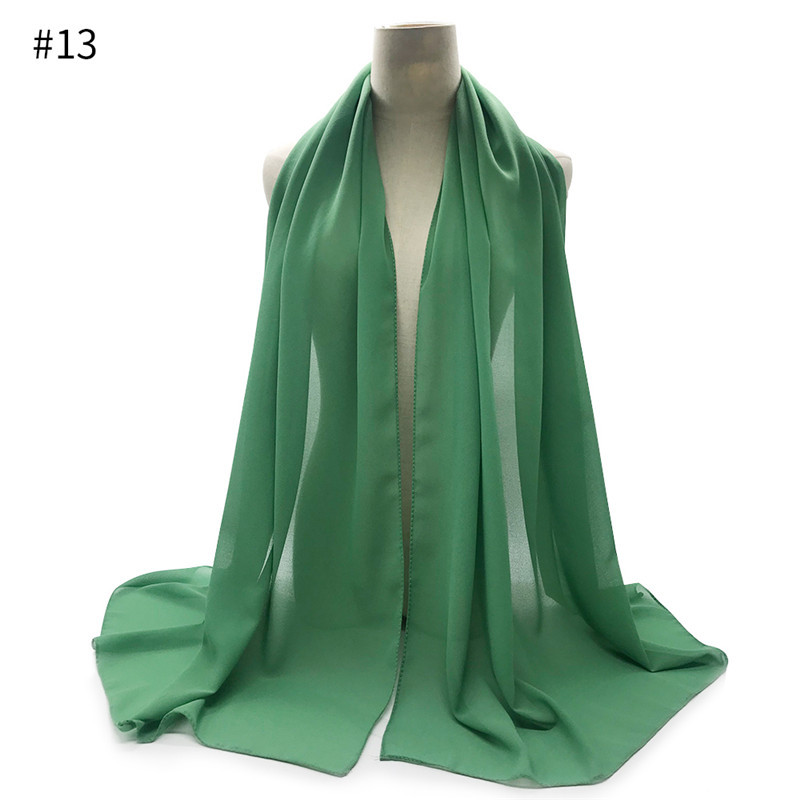 Femmes longue enveloppe en mousseline de soie jaune soirée fête étole mariage mariée demoiselle d'honneur enveloppement 16 couleurs cap vert menthe jaune: 13 Lit-green