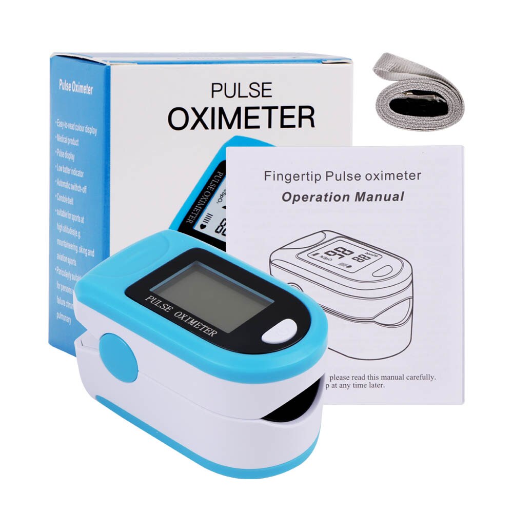 Vinger Pulsoximeter Blood Zuurstofverzadiging Meter Vingertop Pulsioximetro De Dedo Hartslag Pols Bloeddrukmeter: Oximeter with box